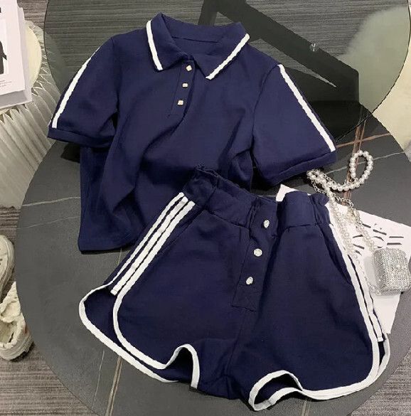 跑步運動服套裝【藏青色】 (尺碼：M-2XL碼) (下單後聯繫客服確認發貨尺碼)#F158027272