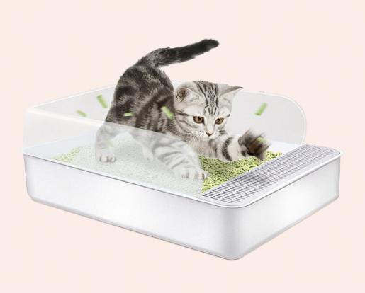 Rectangular cat litter tray with shovel