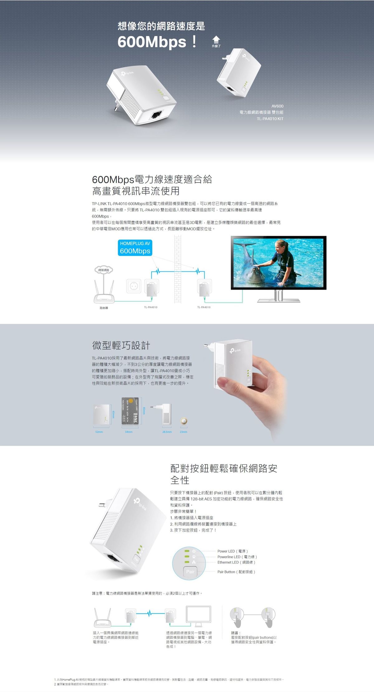 TP-Link - TL-PA4010 KIT (雙包組) AV600 微型電力線網路橋接器- TP-Link 官方旗艦店