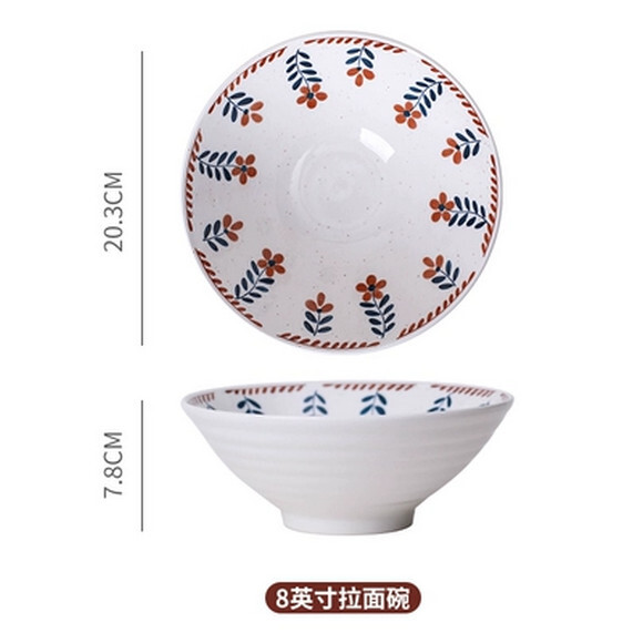 陶瓷餐具家用菜盤蒸魚盤網紅盤子水果盤個性碗碟（8寸拉面碗）#M091023382