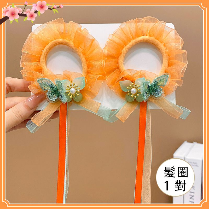 兒童甜美古風漢服髮飾流蘇髮繩頭飾(5#問春【1對裝】)