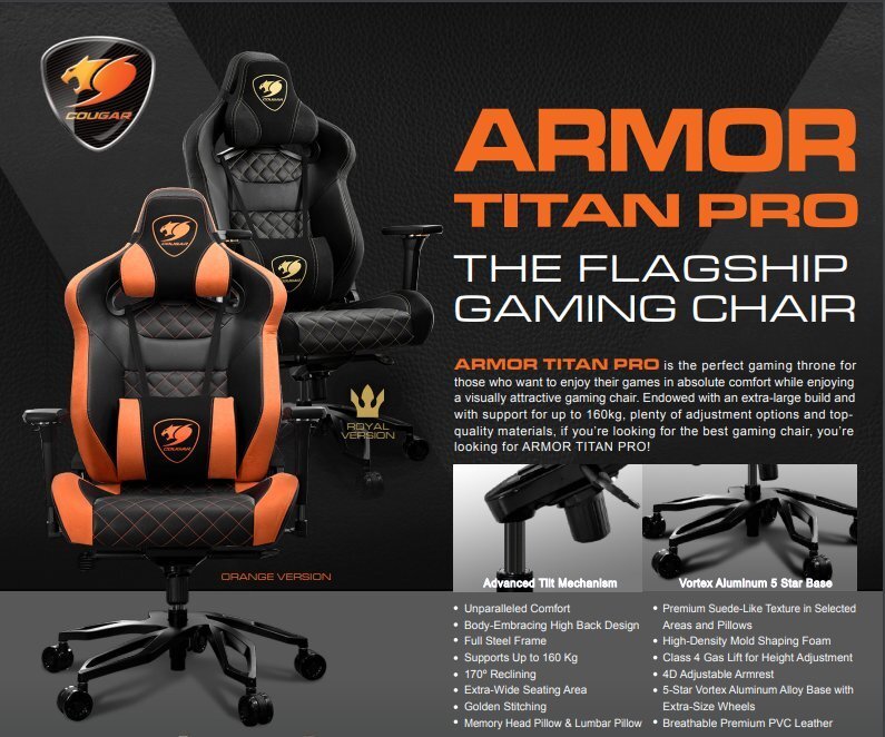 COUGAR Armor Titan Pro Royal The Flagship Gaming Chair Black