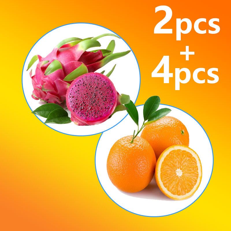 Fruit pack K (red meat dragon fruit x2, orange x4)