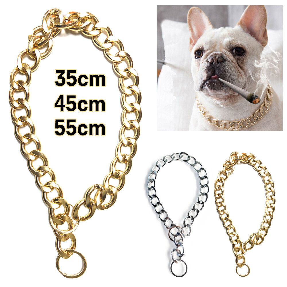 Silver Color 35cm Dog metal chains, summer pet fashion accessories, collars, small and medium-sized dogs, pet necklaces 