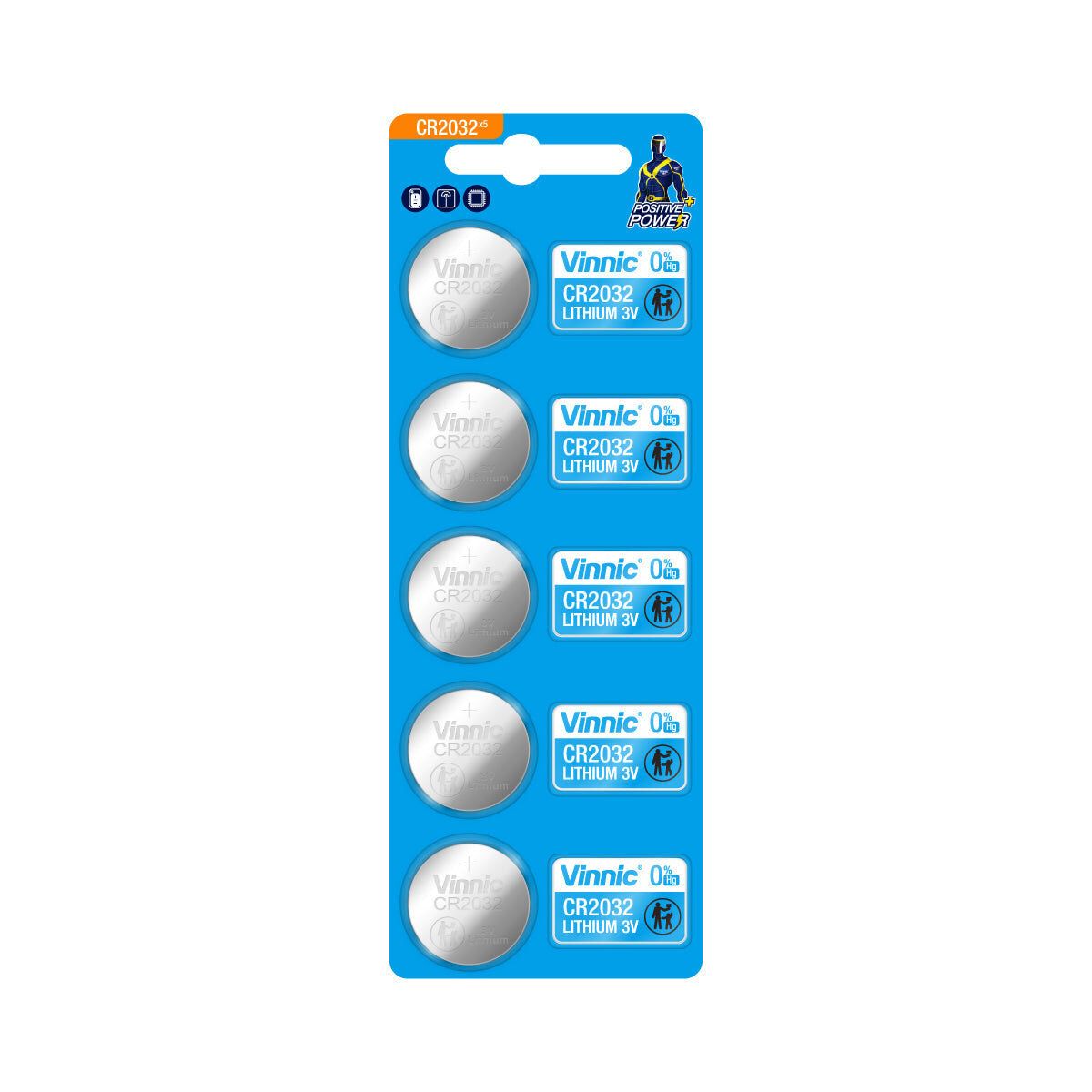 CR2032 Electric Cake Battery Cell Button Battery Lithium Coin (3V) - 5pcs