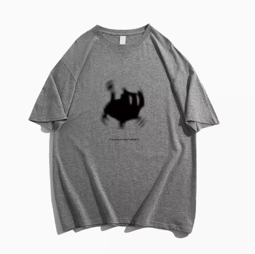 寬鬆貓咪T恤（灰色 純棉）（尺碼：M-XXL碼）（下單後聯繫客服確認尺碼）