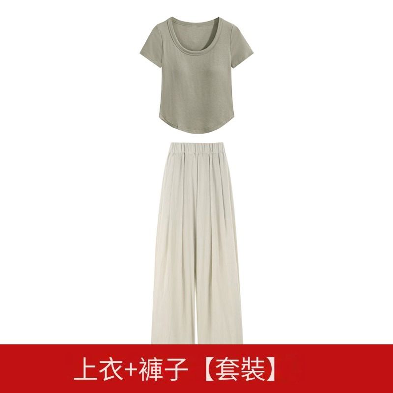 短袖上衣+褲子【套裝】（S碼-XXL碼）（下單後請聯絡客服確認發貨尺碼）#K003007381