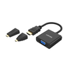 HDMI to VGA Adapter with 3.5mm for Stereo Audio plus Mini & Micro HDMI Adapter - Y-6355