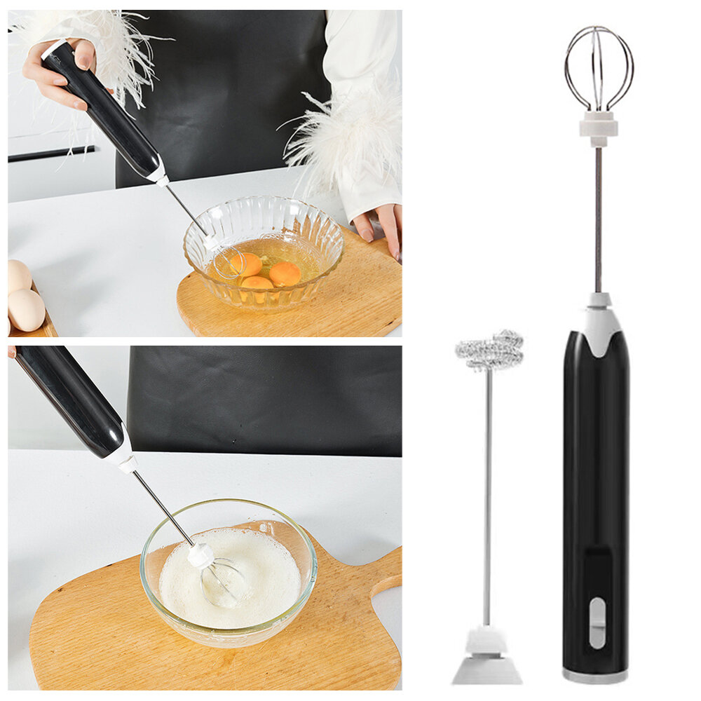 MESOCO Milk Frother Handheld Foam Maker USB Rechargeable Coffee Frother with 2 Stainless whisks,3-Speed Adjustable Mini Blender for Cap