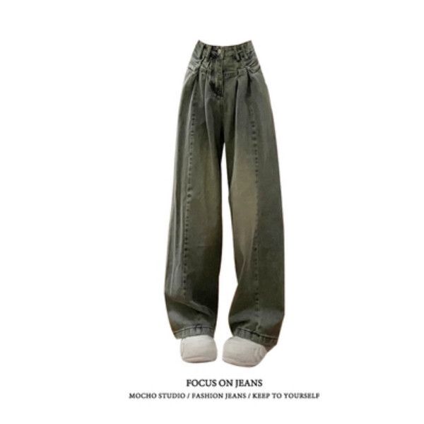 復古設計感闊腿牛仔褲【淺藍色】尺碼【S碼-XL碼】【下單後請聯絡客服確認發貨尺碼】#K022001041