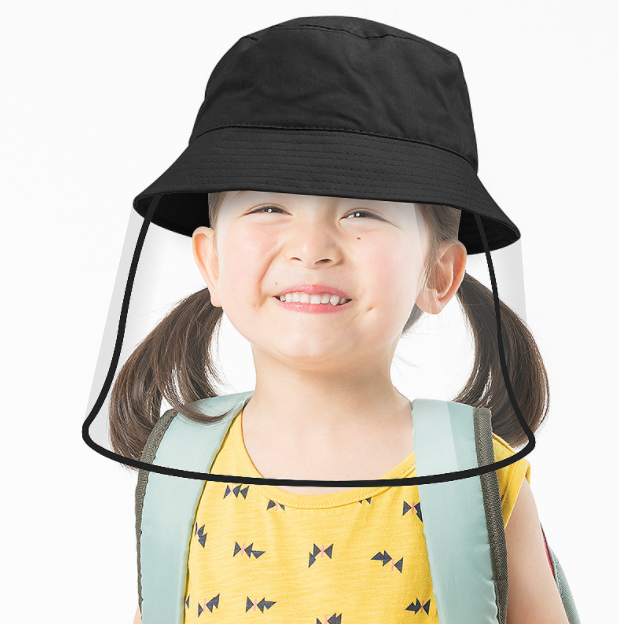 嬰兒防飛沫 漁夫帽 可拆卸面罩 兒童防疫帽全面防護眼耳口罩，防疫帽 面罩，口罩以外加強保護，長期抗疫戰(可拆洗)