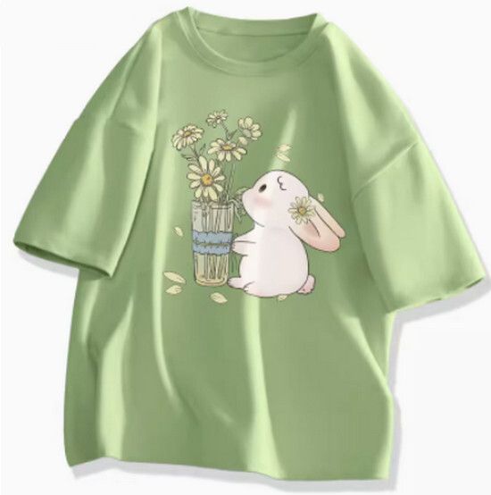 短袖純棉t恤【果綠色（希望）】【S-2XL碼】（下單後請聯絡客服確認發貨尺碼）#K011002096