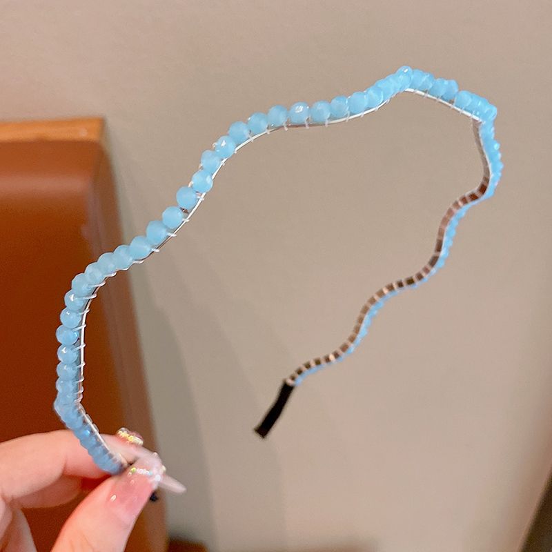 氣質仿水晶髮箍超仙頭箍公主頭飾髮卡(4#青色)