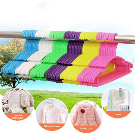 10-60PCS Colored Children Kids Coat Hangers Child Baby Clothes Hanger Cloth  Rack