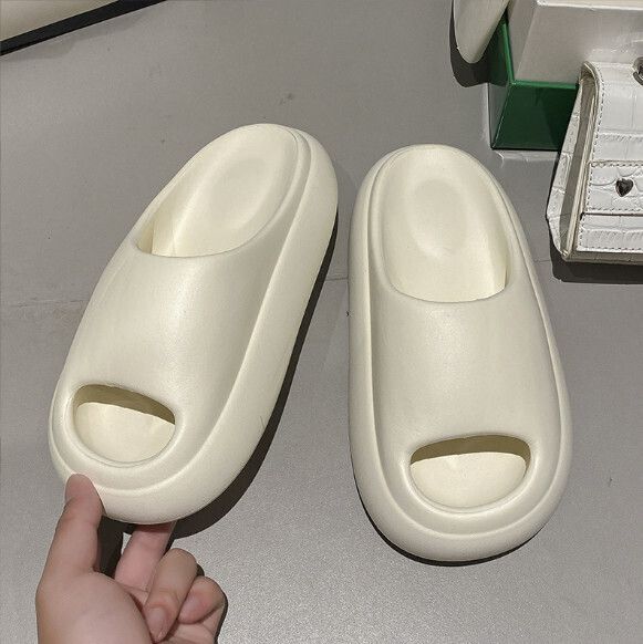外穿超軟泡沫拖鞋（5CM厚底珍珠白）(38-41碼)(下單後聯絡客服確認發貨尺碼)