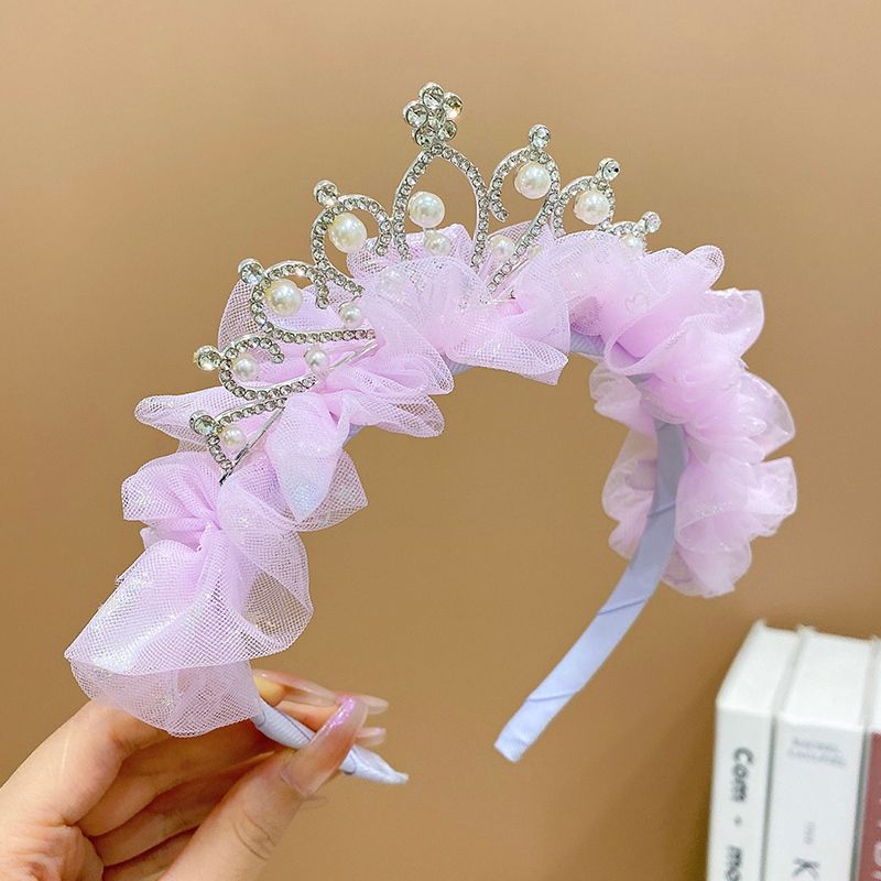 兒童超仙可愛頭箍髮箍髮飾(5#紫色皇冠)