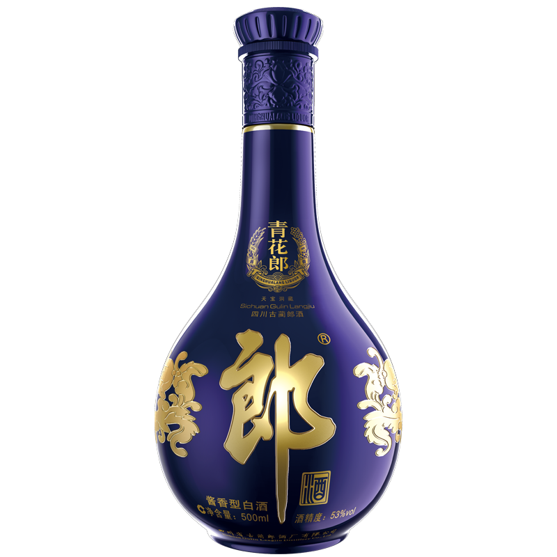 中国白酒【醤香型白酒】 青花郎酒（あおはなろうしゅ） 53度 500ML
