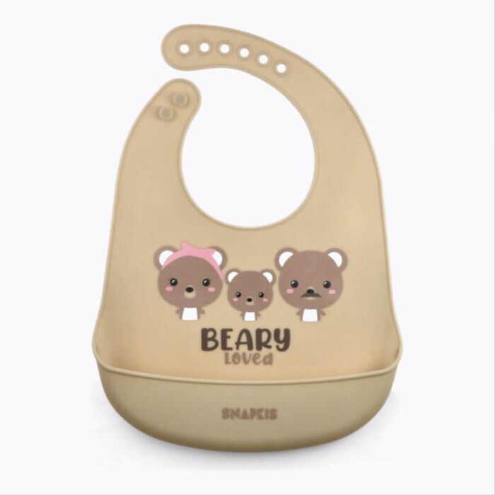 SNAPKIS OH-SO-SOFT SILICONE BIB BEAR