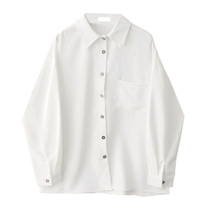 長袖襯衫(白色)(S碼-L碼)（下單後請聯絡客服確認發貨尺碼）
