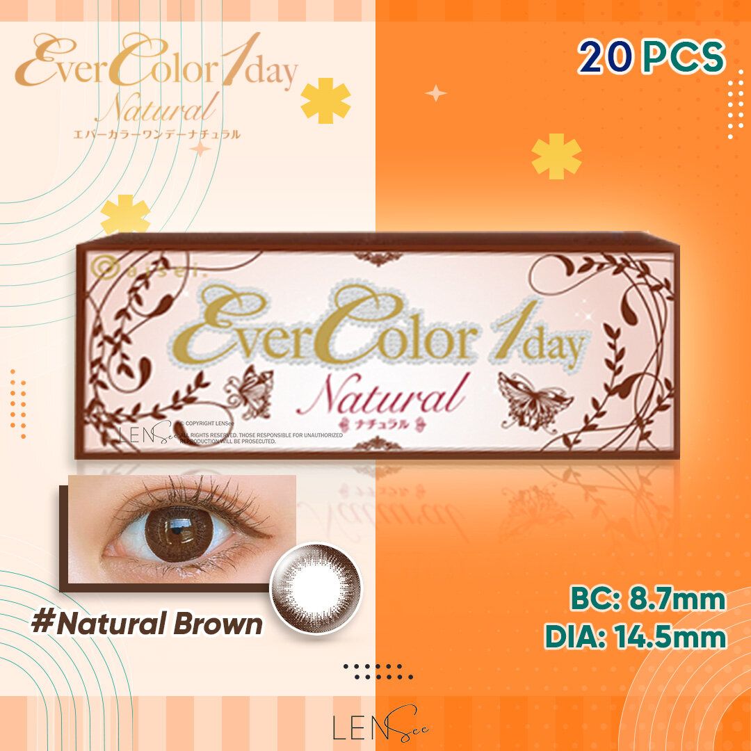 [EN2001] EverColor 1day Natural Color Contact Lenses - Natural Brown (20Pcs) (P -0.00)