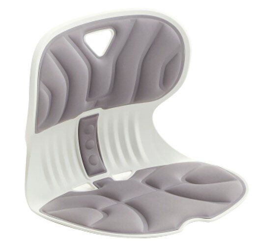 韓國製坐姿矯正椅背座墊 護脊 護腰 坐墊(灰色)