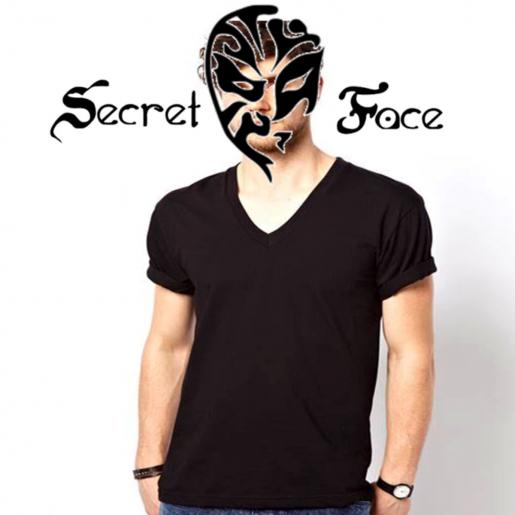 Secret Face, MEN'S SHORT SLEEVED V NECK PAJAMA UNDERWEAR, Color : Black黑色, Size : L