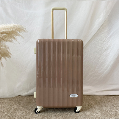 日本款旅行箱靜音萬向輪行李箱超輕拉桿箱-26寸-啡色
