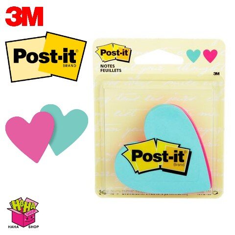 Post-it® Notes 7350-HRT, Heart Shaped, Assorted Colours, 2.6 in x