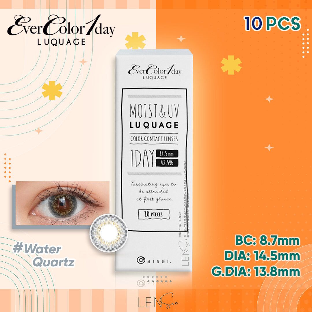 [EL1006] EverColor 1day Luquage Color Contact Lenses - Water Quartz (10Pcs) (P -0.00)