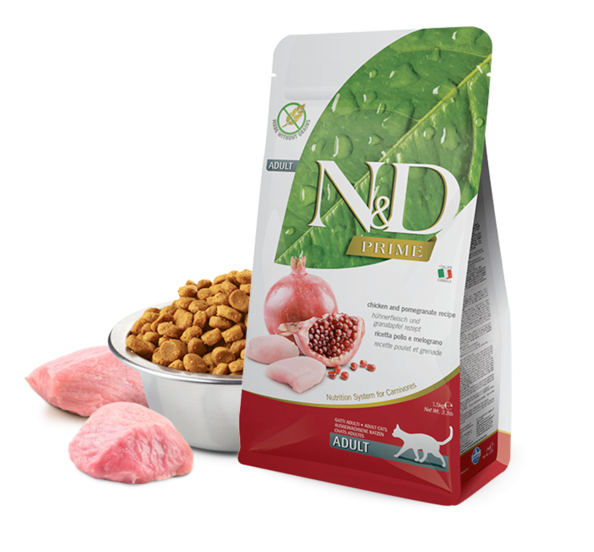 天然無穀物雞肉拼石榴成貓配方貓糧 10公斤  新舊包裝發貨 Farmina N&D 法米娜 成貓糧 貓乾糧 貓糧