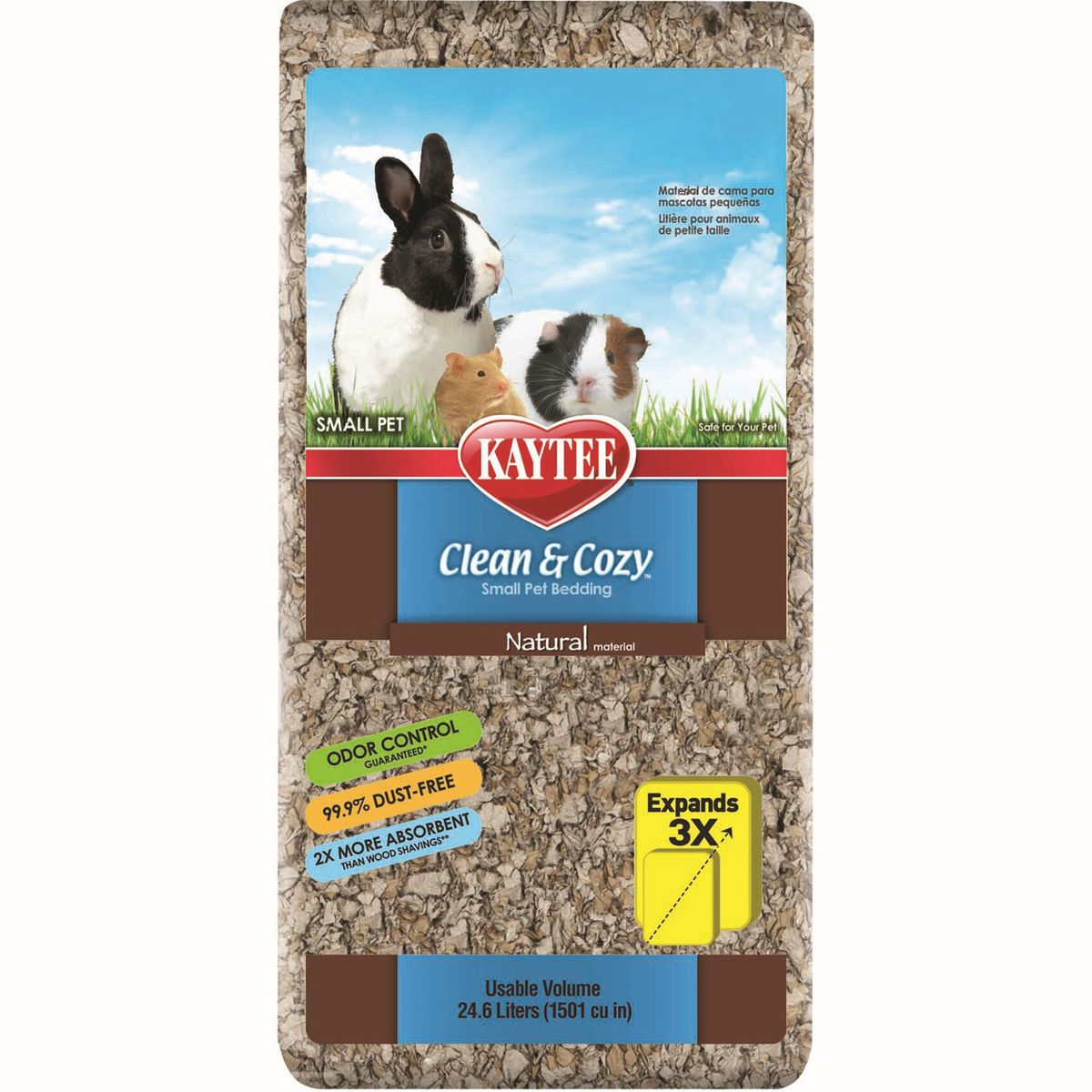 Clean & Cozy Small Animal Pet Bedding - Natural 24.6Liters