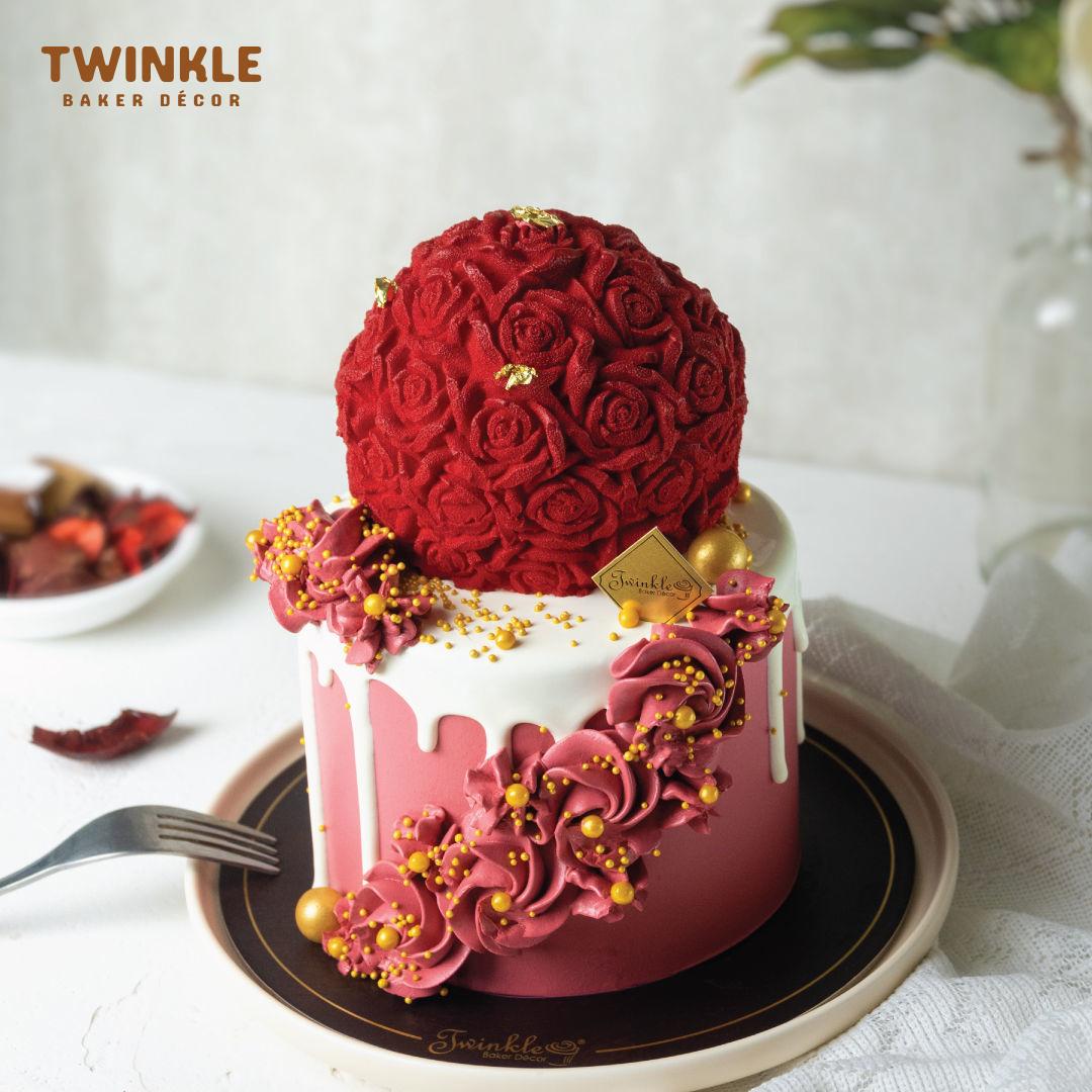 Twinkle Baker Décor, 1 Unit - Feast of Rose - Whole Cake (4.5 inches)  [Self pick-up Only]