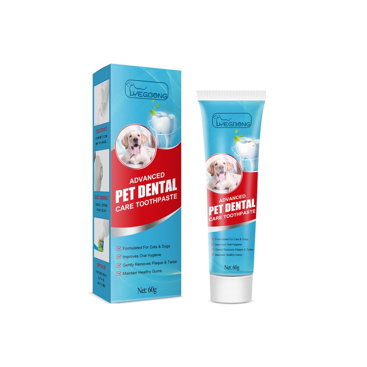 In addition to bad breath, tartar,oral care, edible, pet toothpaste, fresh breath for dogs 60g