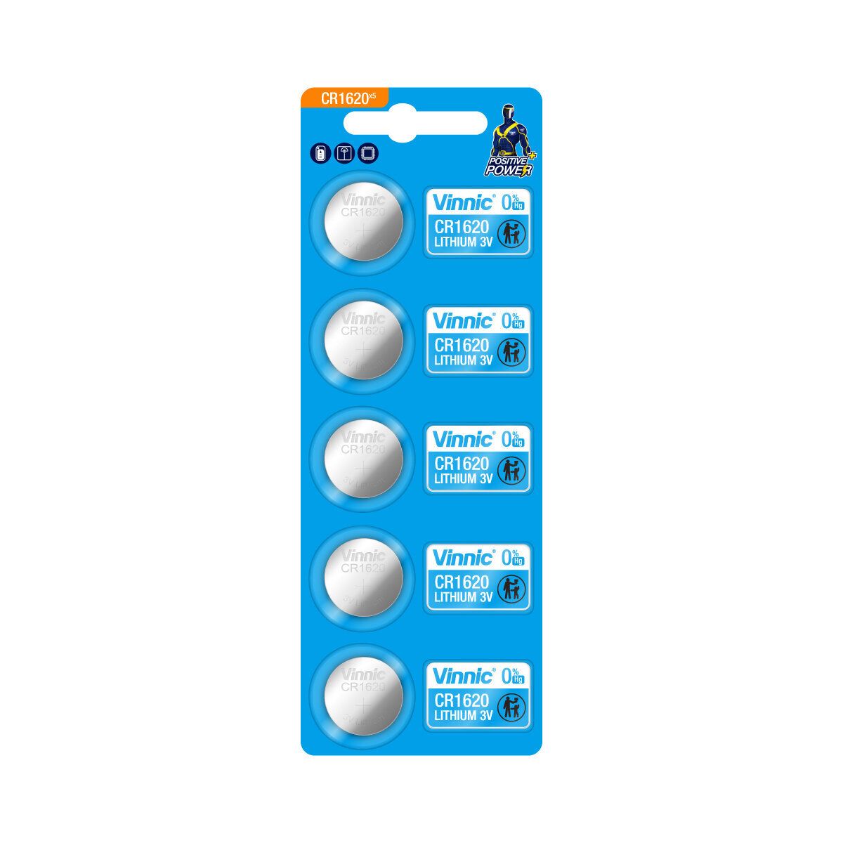 Lithium Button Battery CR1620 Lithium Coin (3V) - 5pcs