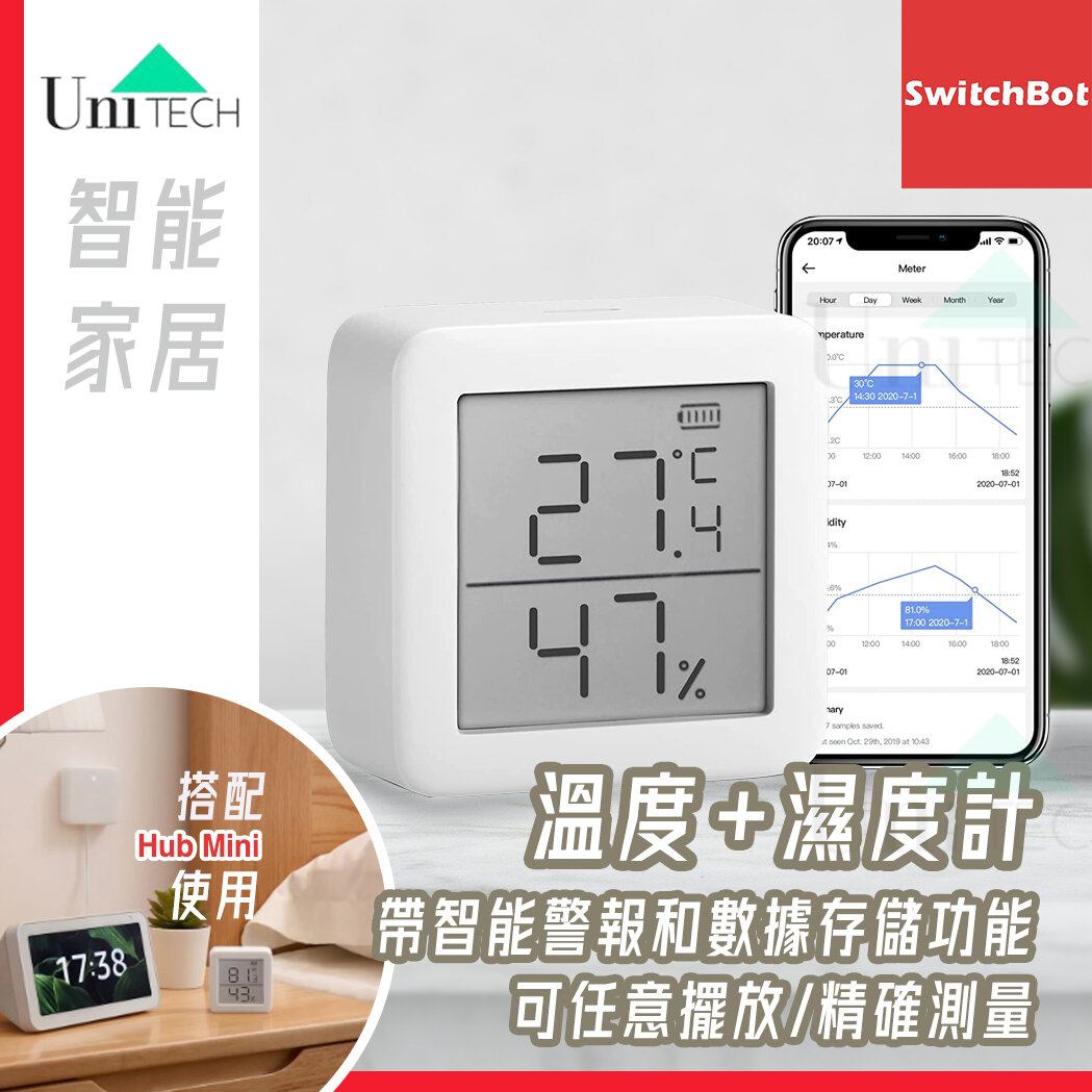 Thermometer and Hygrometer Smart home white Amazon Echo/ Alexa Google Home, Homepad,IFTTT/Apple siri