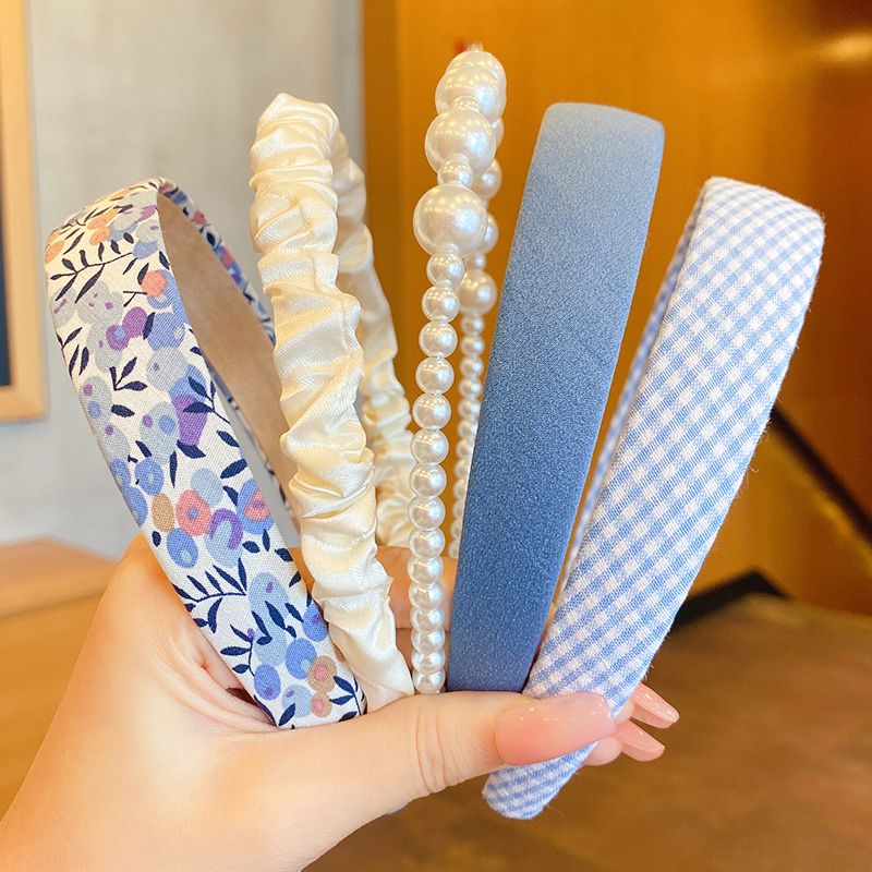 兒童布藝髮箍頭箍髮飾(紫波-5件套)