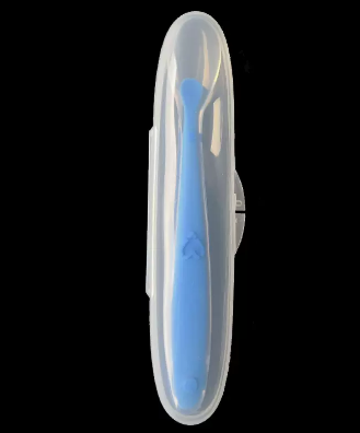 新生嬰兒矽膠軟勺(藍色)(尺寸:15.8*2.4*1.9CM)#N209_009_476