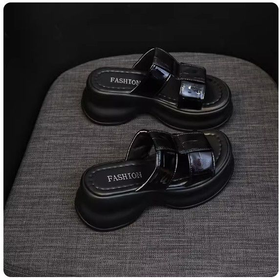 坡跟涼拖鞋女（黑色【35_40碼】(下單後聯繫客服確認發貨尺碼）#F281017824