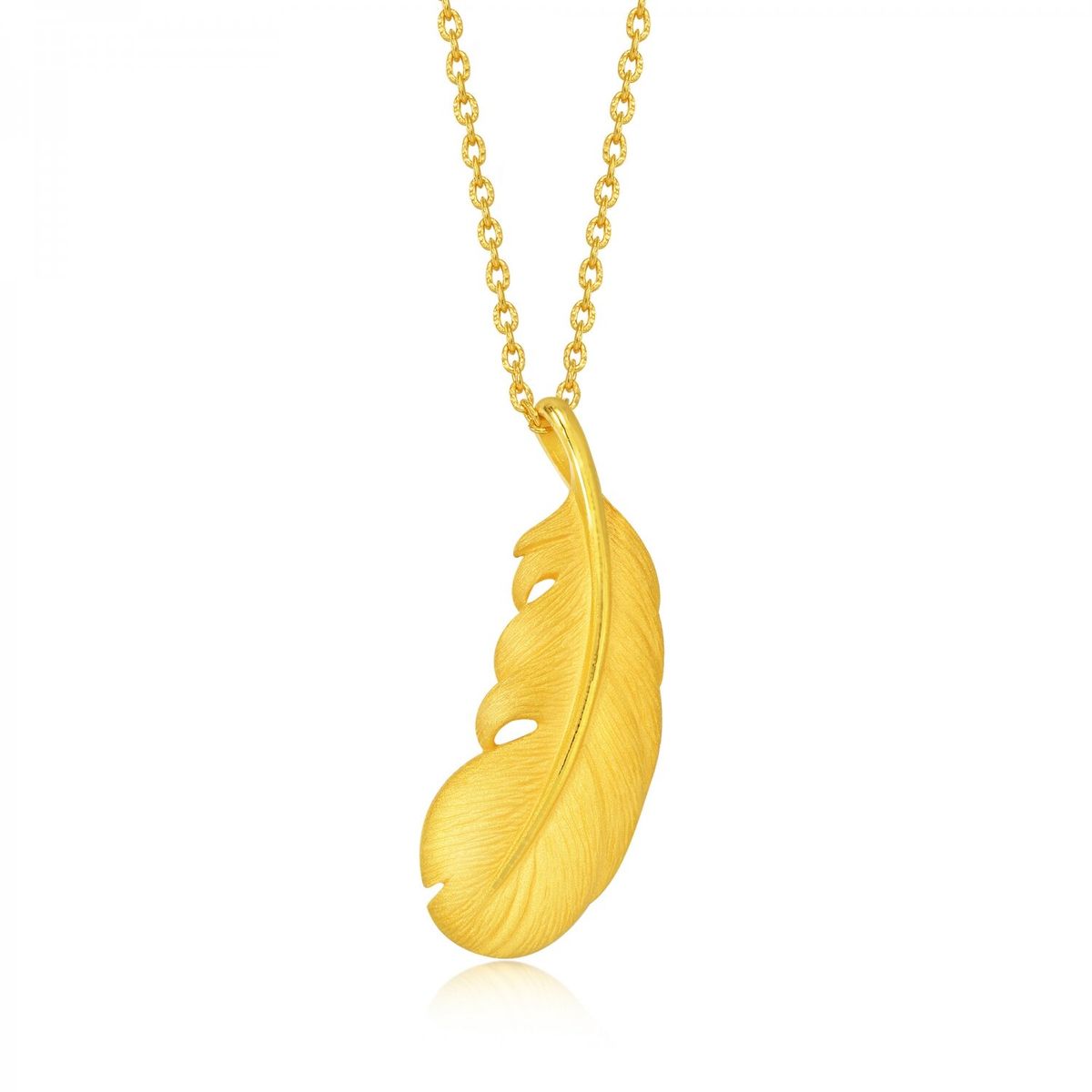 Love Decode 999.9 Gold Feather Pendant Price-by-Weight approx 0.12 tael