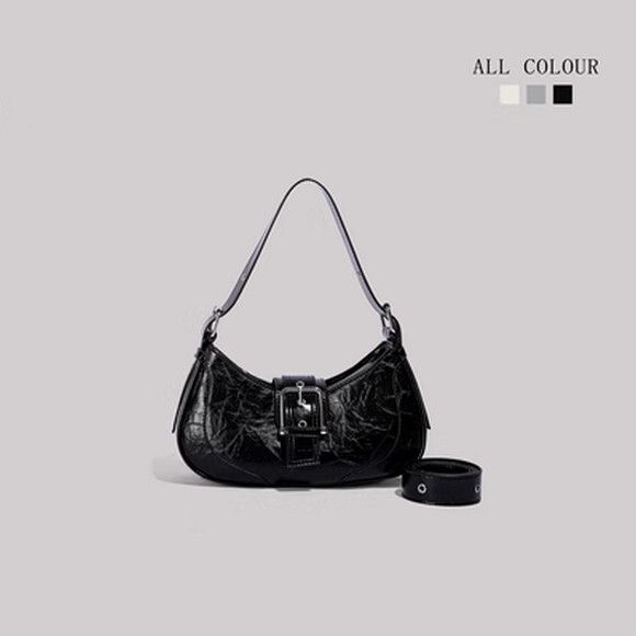 法棍腋下包小眾單肩斜挎包【黑色】【尺寸：28cm*8cm*14cm】#S078035614