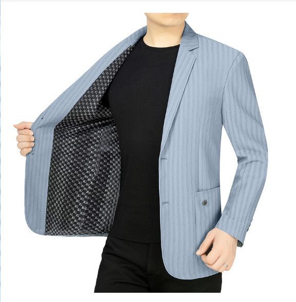 商務休閒西服上衣外套【M-4XL】【202201藍灰】 (下單後聯絡客服確認發貨尺碼) #H246018196