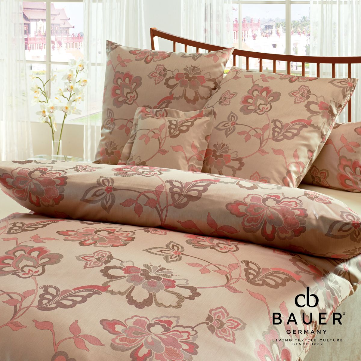 德國 308針色織緹花絲光綿枕袋 - LA MAISON FLEUR 100%絲光綿 德國製造