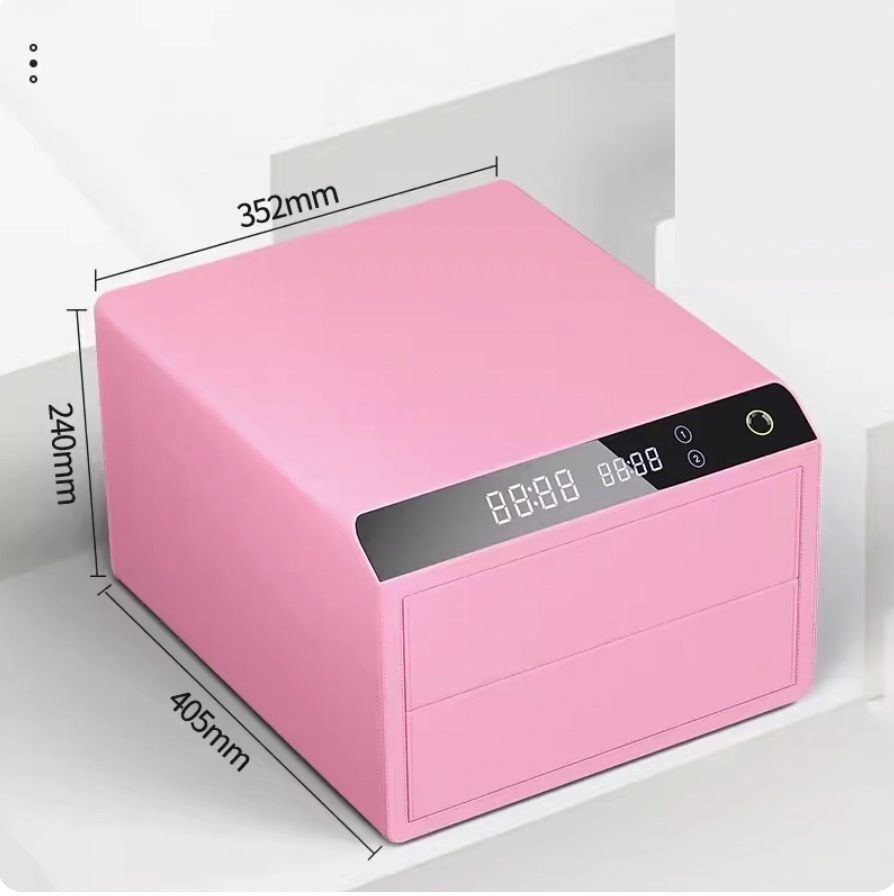 家用小型抽屜式夾萬（櫻花粉（雙層）電晶體指紋+WiFi智聯）