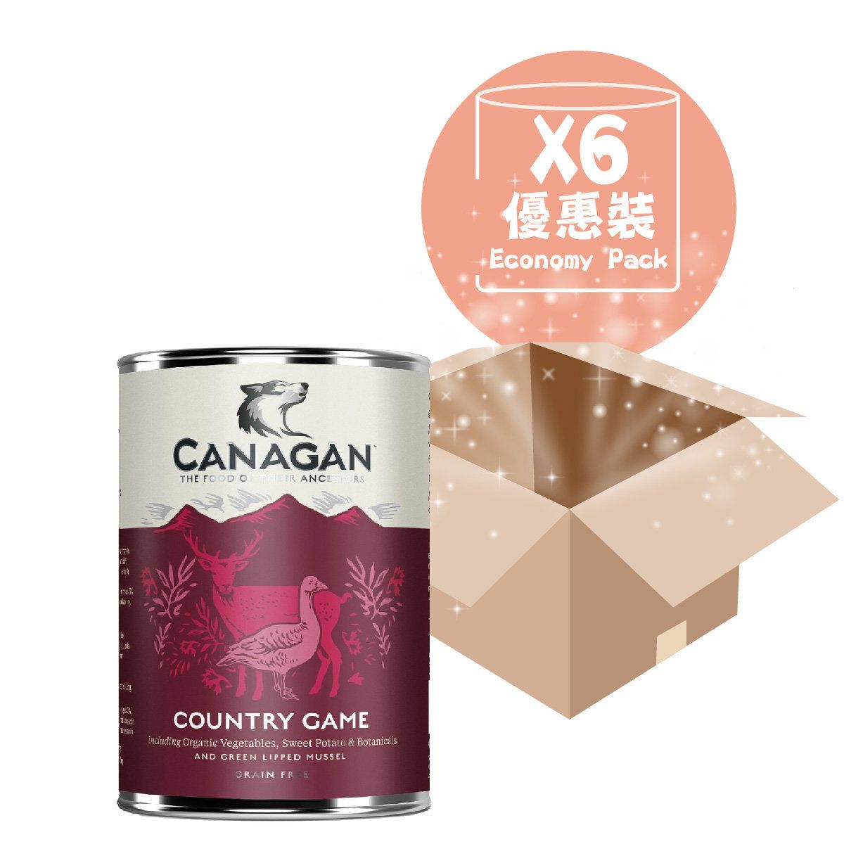 6pk Canagan Countryside Dog Can 400g  