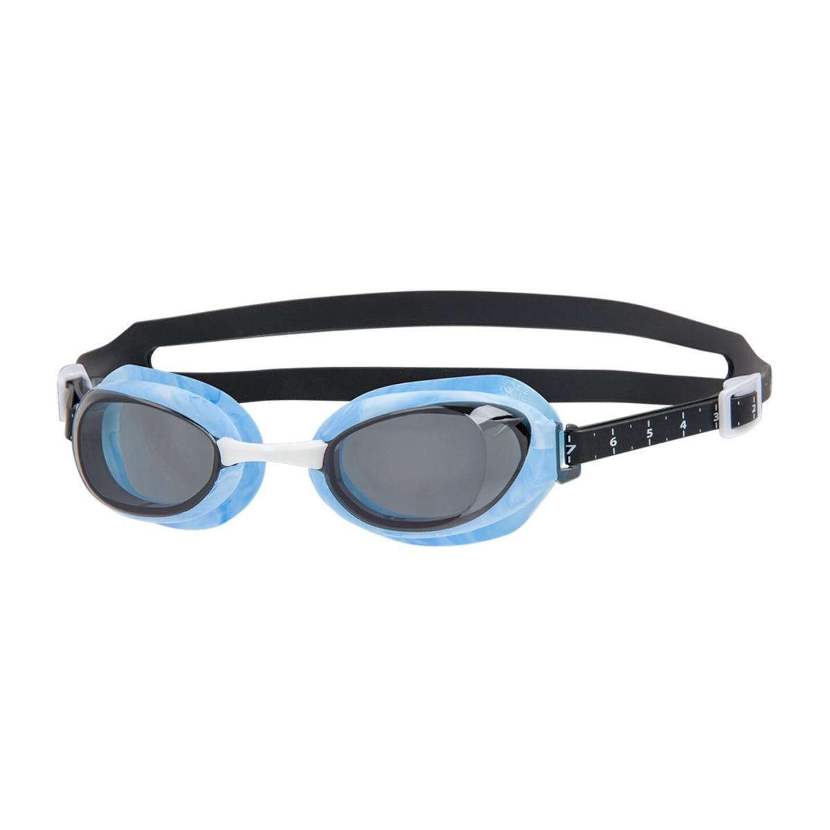 Speedo Aquapure Goggle IQFit ~ Black/White/Smoke ~ FREE CARRY CASE 