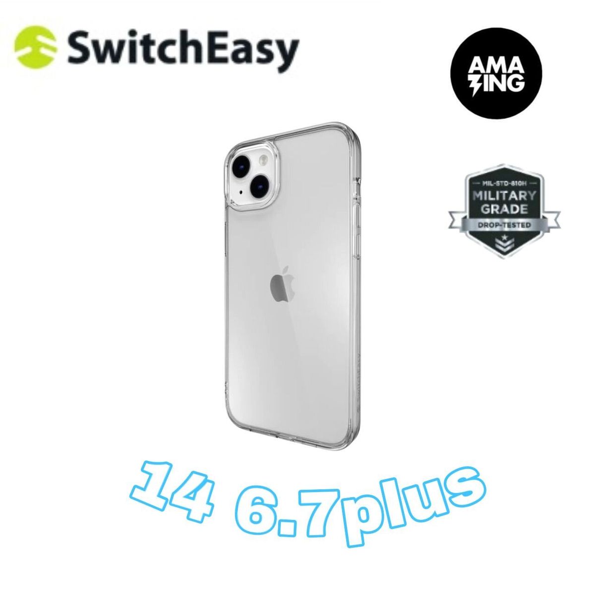 CRUSH AirBarrier Shockproof Clear Case  i phone 14  plus  AERO-TECH 技術 防摔保護殼 - 透明