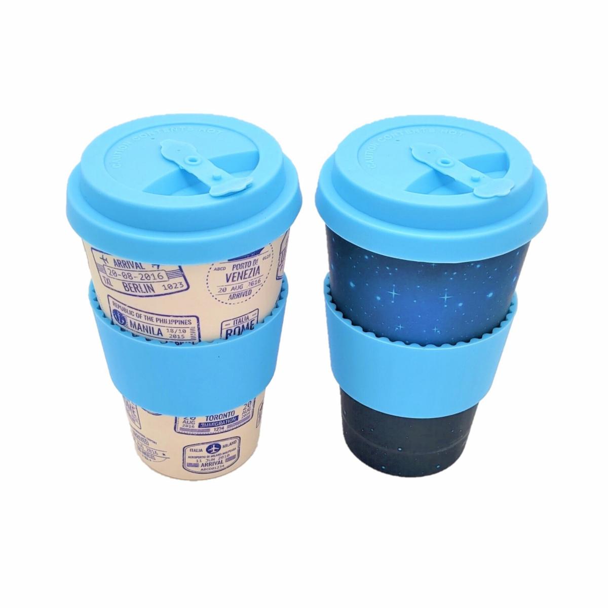 Coffee mug thermos mug with lid with silicone anti-scalding hand insulation cover (Random Color)