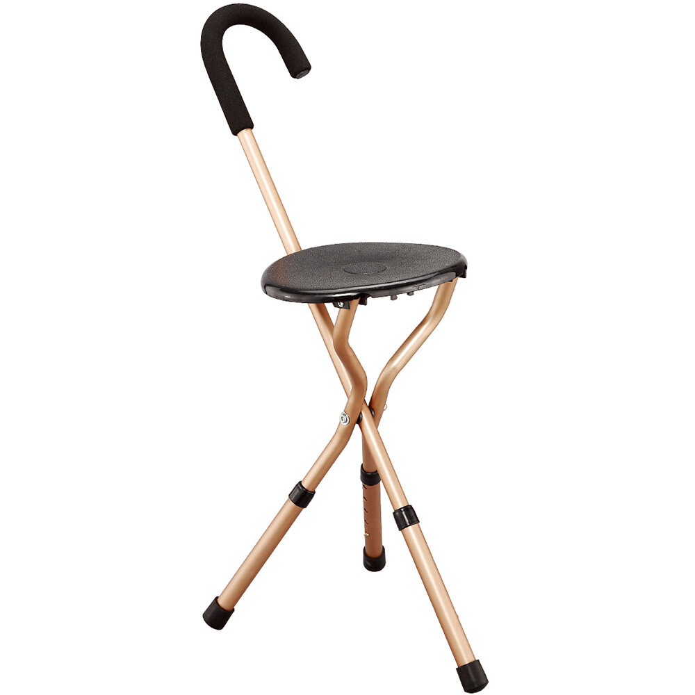 [排隊神器] 台灣 HECL 可摺式拐杖椅/士的櫈 (高度可調) (台灣製造)