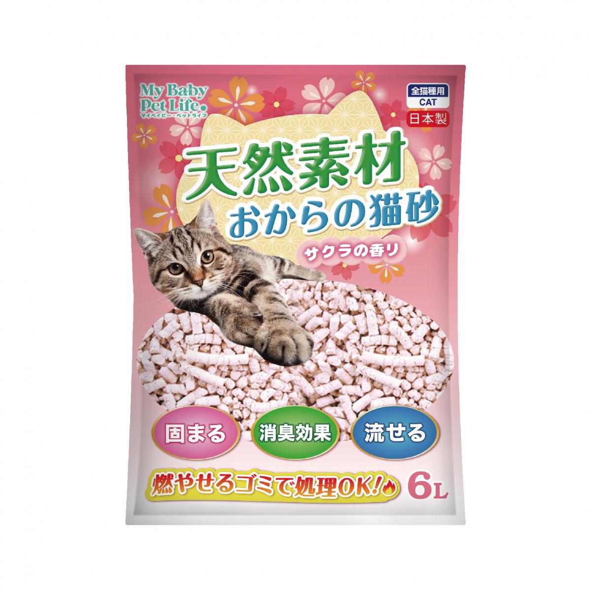 天然豆腐貓砂(櫻花香味) 6L（390630）