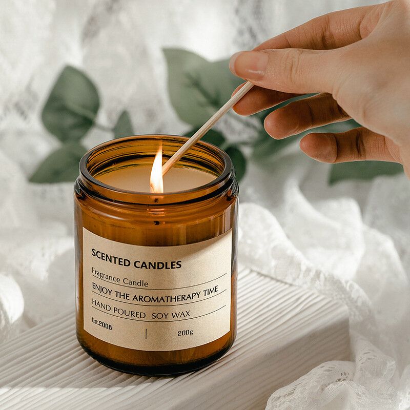 【Lavender & Rosemary】Scented Jar Candle for Home Relaxing Soy Wax Candles for Long Lasting